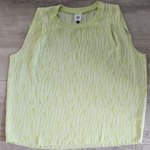 CAbi 8045 Lime Leaf Pattern Tank Top